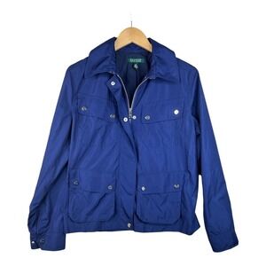 Lauren Ralph Lauren Full‎ Zip Button Jacket size Large Blue